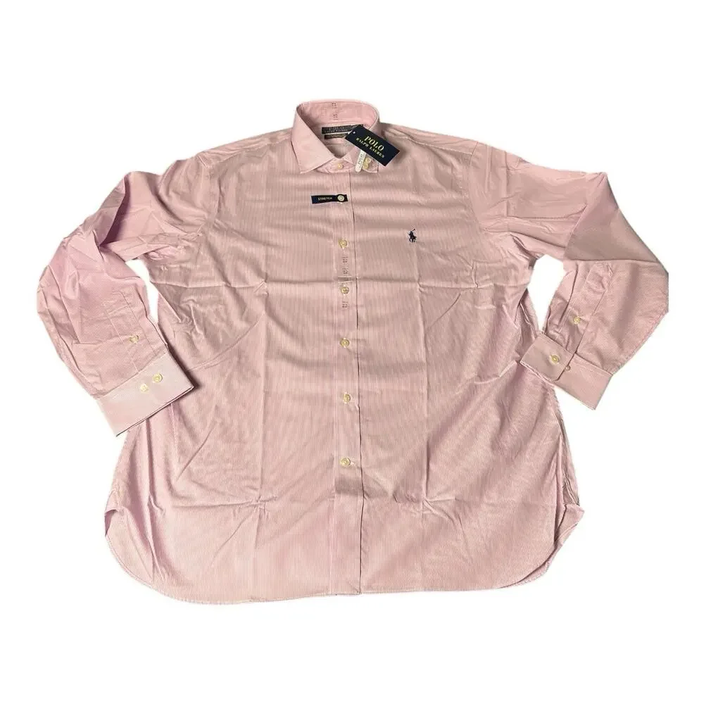 NWT Polo Ralph Lauren‎ Classic Fit Easy Care Button Pinstripe Shirt 16.5 34/35